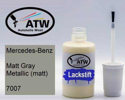 Mercedes-Benz, Matt Gray Metallic (matt), 7007: 20ml Lackstift, von ATW Autoteile West.